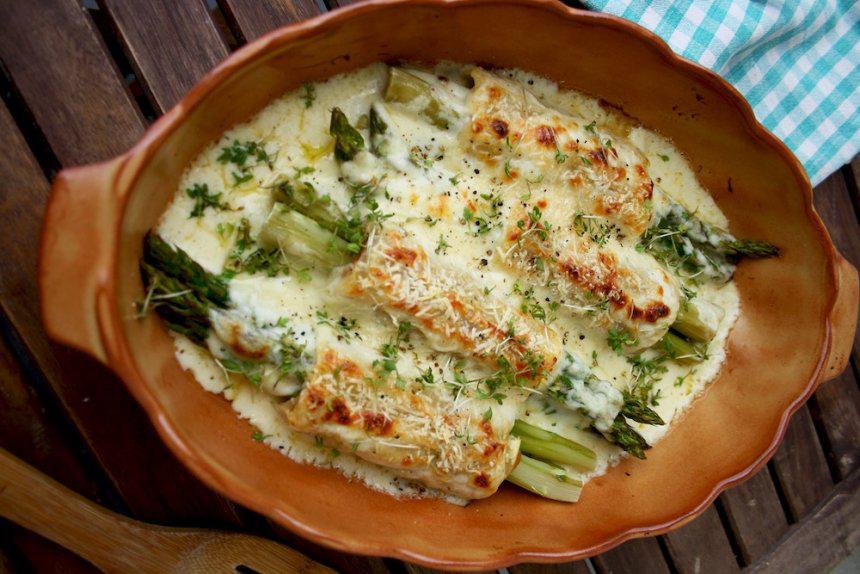 esparragos gratinados